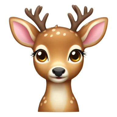 A cute baby deer with a heart sticker