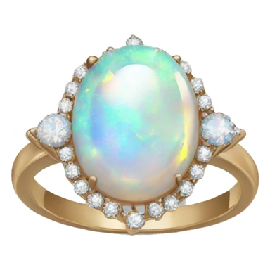 realistic opal ring with a few tiny diamonds sticker