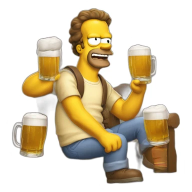 Hommes Simpsons qui boit une bière sticker