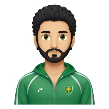 Abdul Ali : Age: Late 20s
Appearance: A strong-built South Asian man with permed long black hair, a close shave beard, and dark brown eyes.
Outfit: Green player tracksuit  sticker