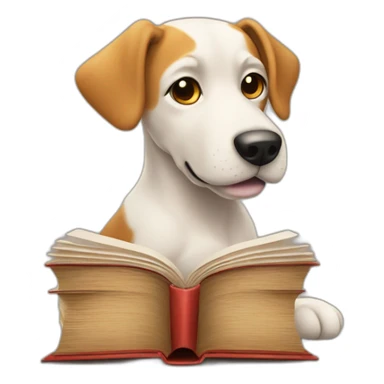 Dog in the reading Books sticker