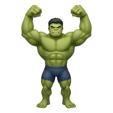 hulk superhero green muscular sticker