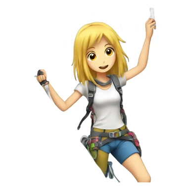 rock climbing anime girl sticker