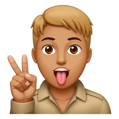 middle finger and face with tongue out sticker