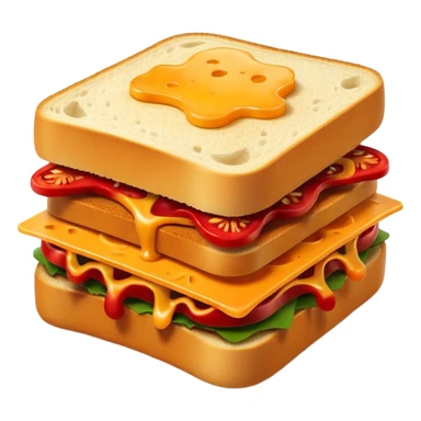 spicy sucuk sandwich object icon, toasted bread, sliced spicy sucuk inside, melted cheese, red chili peppers, steam coming out, 3D cartoon, mobile game icon style, centered, clean background, soft shadow, no text, no watermark
 sticker