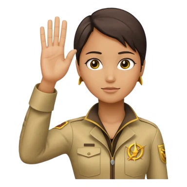 yellow hand doing the salute from the hunger games sticker