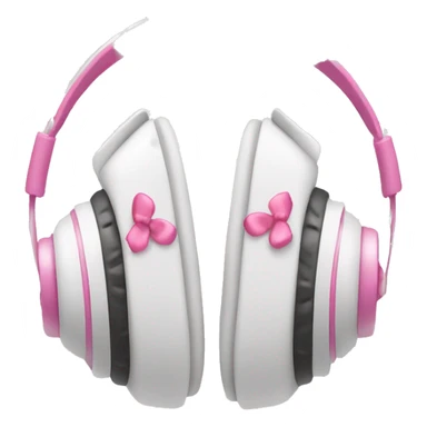 white headphones with small pink bows on each side  sticker