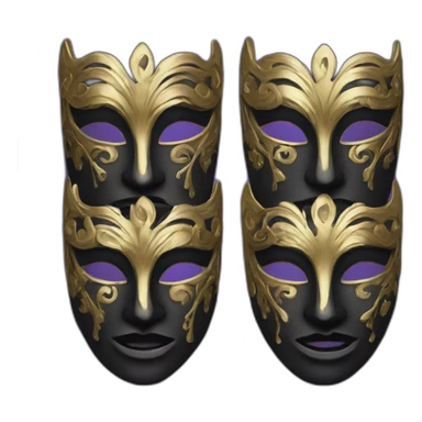 dark triple venetian mask sticker