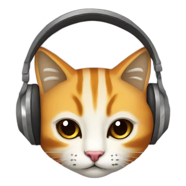 Casque de musique avec des oreilles de chat dessus sticker