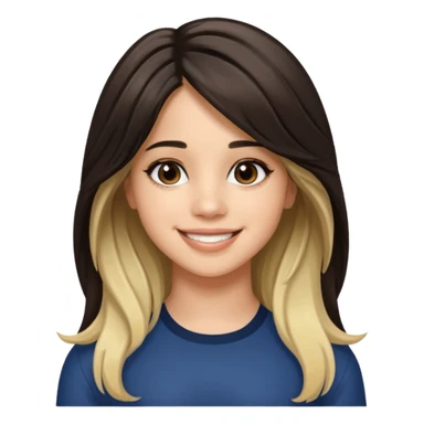 Camila Cabello with long dark brown hair with blonde highlights sticker