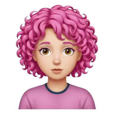 curly hair pink sticker