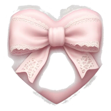 rococo Pastel pink heart with white bow with lace and frills  sticker
