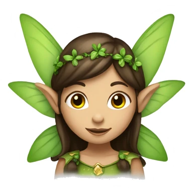 Brunette fairy elf dressed in Green and brown  sticker