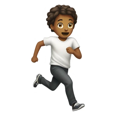 boy running from girl sticker