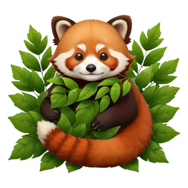  cute, furry, realistic, red panda, napping with its eyes closed on a bed of different brown and green leaves flat layout, still life, isolated, must have a transparent background, 4k. Must not be poor quailty, must be high resolution, must not be blurry, no emoji faces, no emoji icons, dpi 300 sticker