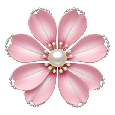 light pastel sakura flower with pearl beaded outline sticker