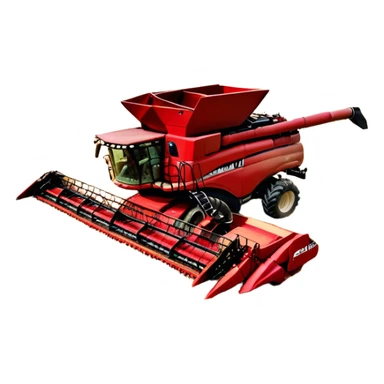 Case IH Axial-Flow 8250 (2022) – Cinematic-realistic Case IH Axial-Flow 8250 harvester, its deep red body towering over endless wheat fields. The massive cutting header slices through golden crops, sending a steady stream of grain into the bin as dust and chaff swirl in the afternoon sun. sticker