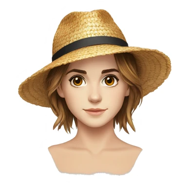 Emma Watson Avec un chapeau de paille de Luffy  sticker