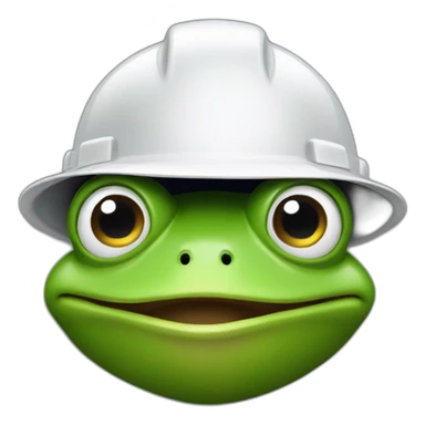 frog wearing a hardhat sticker