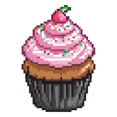cupcake with pink icing and sprinkles sticker