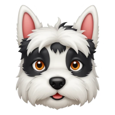 Cute white scottie dog face sticker