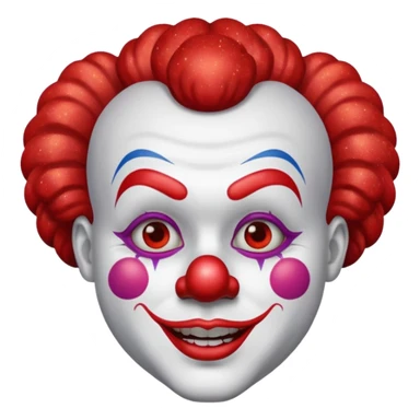 red glitter clown with the neutre facial expression sticker