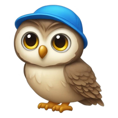 an owl wearing a blue cap sticker