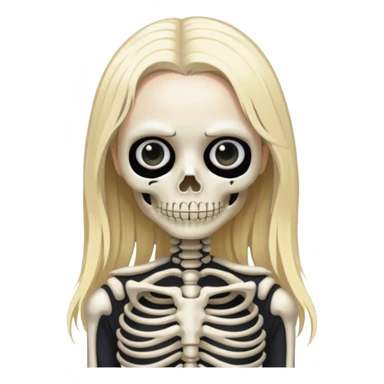 Phoebe Bridgers with a skeleton outfit and blonde hair sticker