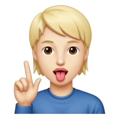 Tongue out with hand to the side sticker
