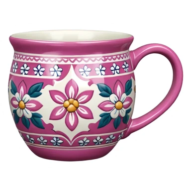 Pink and white Talavera mug  sticker
