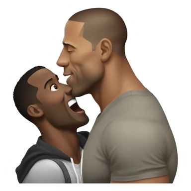Dwayne Johnson kissing Kevin hart sticker