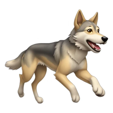Czechoslovakian wolfdog running   sticker