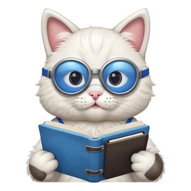 funny cat with planner with blue goggles sticker