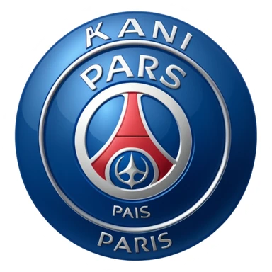 Psg logo with a kaina name sticker