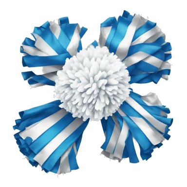 White, blue, silver cheerleading pom poms only sticker