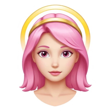 angel emoji, beautiful pink woman with a glowing halo sticker