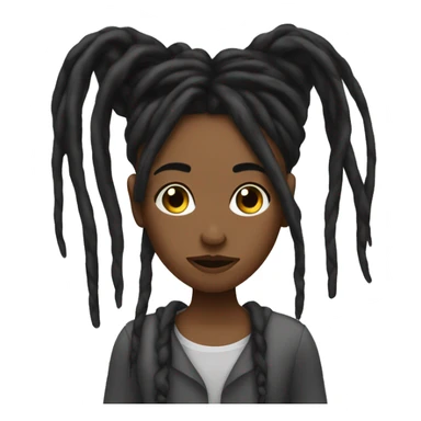 Black girl with long black dreads giving thumbs down sticker