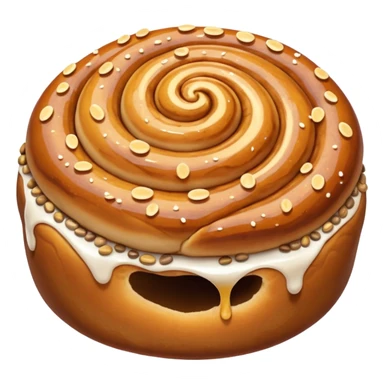 cinnemon bun with sugar pebbles on top sticker