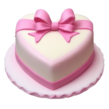 Heart shaped birthday cake with a huge pink bow and white vintage frosting  sticker