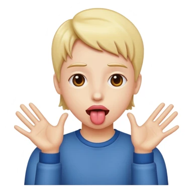 tounge out with hands on the side sticker