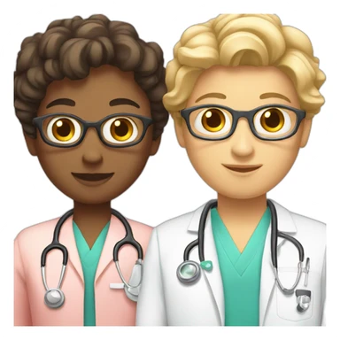 Young white Neurologist and gynecologist in love sticker