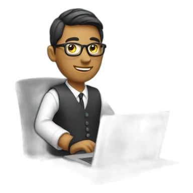 editor with laptop sticker