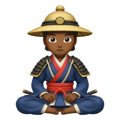 Samurais in Hat, Samurai kneeling  sticker