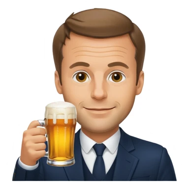 Macron qui boit de la bière  sticker