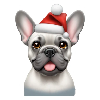 Grey French bulldog with Santa hat sticker