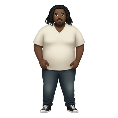plus size pale skin man with black locs full body sticker