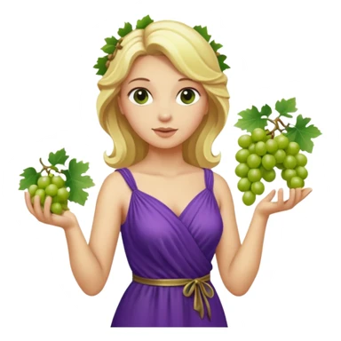 purple dress ancient greek blonde woman  with grape sticker