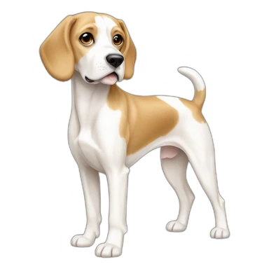 Dog cream-white Beagle full-height sticker