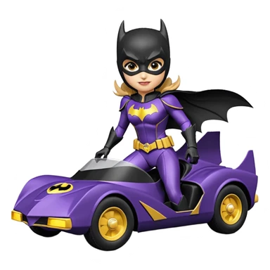 scale racing sexy fitted Batgirl’s heroic armor midnight-colored tight outfit 1970’s tv style dark knight stealthy accurate sporty safe plush deluxe off-road pursuit drifting F1 town car (black hair, shoulders back against seat) rally sticker