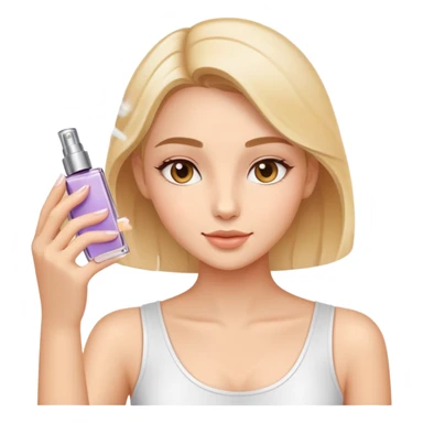 Girl spraying parfum sticker